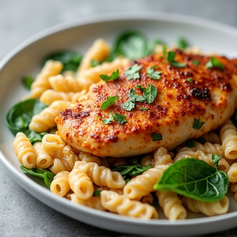 Spicy Cajun Chicken with Creamy Whole Wheat Pasta