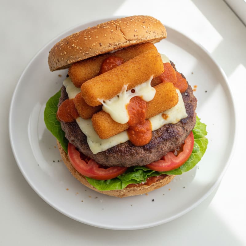 Mozzarella Stick Beef Burger