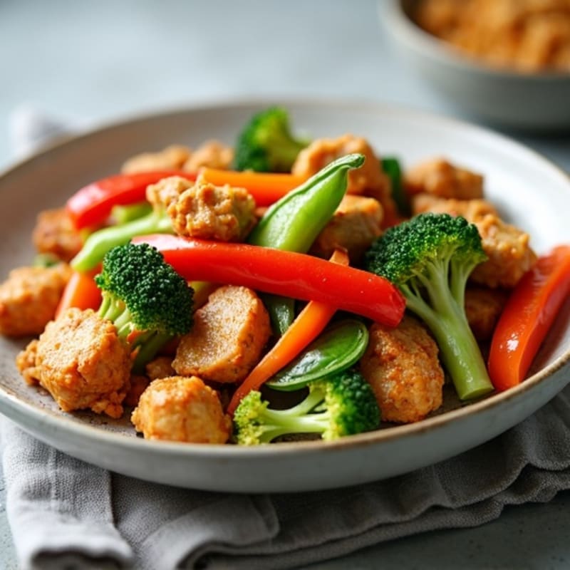 Crispy Chicken and Fresh Vegetable Stir-Fry