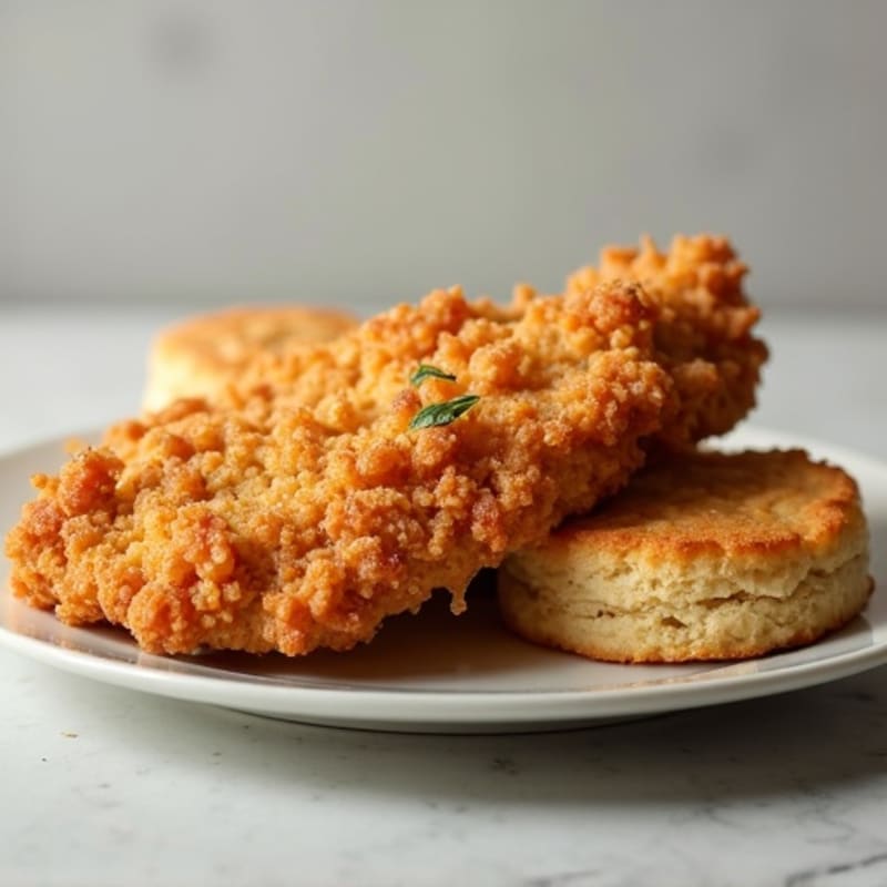 Crispy Air-Fried Chicken with Fluffy Savory Biscuits