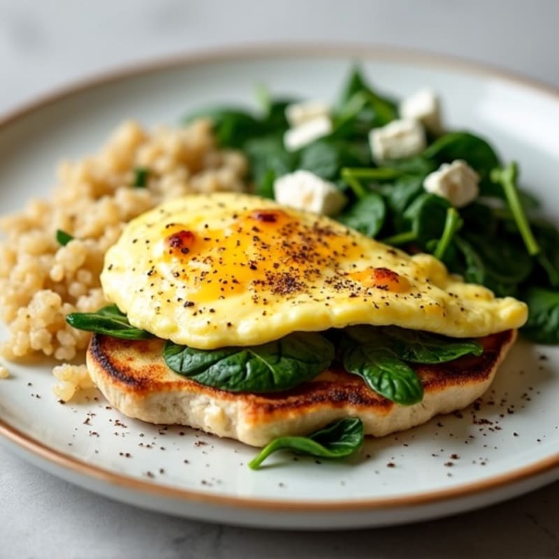 Egg White Scramble with Spinach and Grilled Turkey Breast