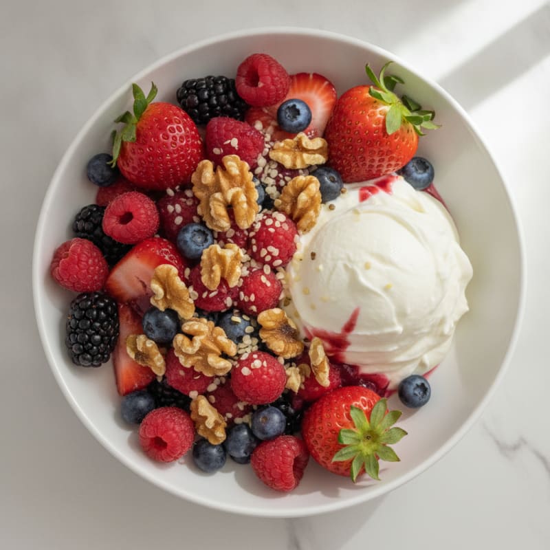 Creamy Greek Yogurt Protein Bowl with Mixed Berries