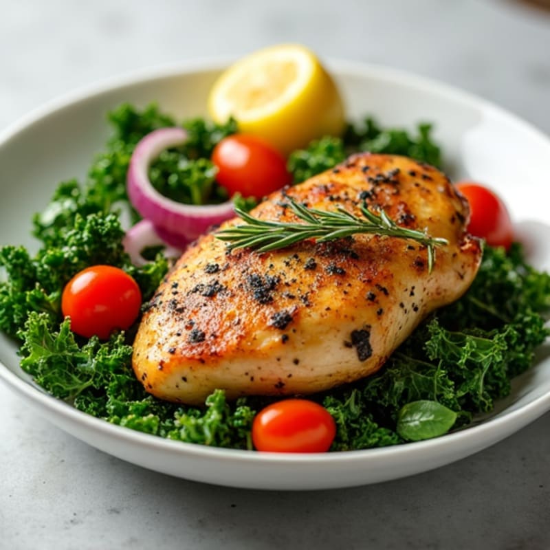 Herb-Roasted Chicken and Crispy Kale Salad