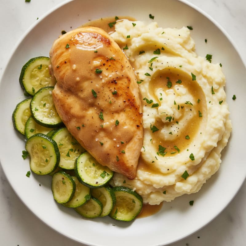 Ginger-Garlic Slow Cooker Chicken with Mashed Potatoes