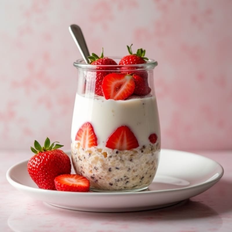Creamy Strawberry Shortcake Overnight Oats