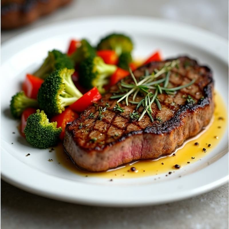 Garlic-Herb Seared Steak with Roasted Vegetables