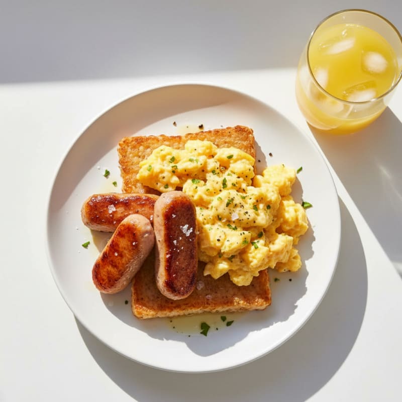 Chicken Sausage and Egg Rice Toast