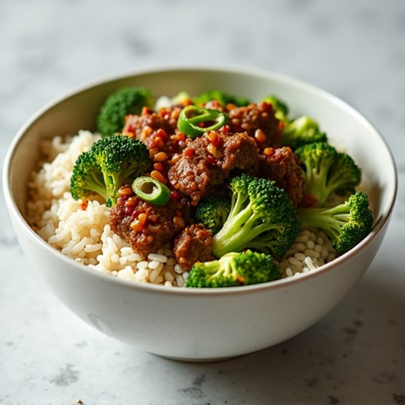 Ginger-Garlic Beef and Broccoli Rice Bowl