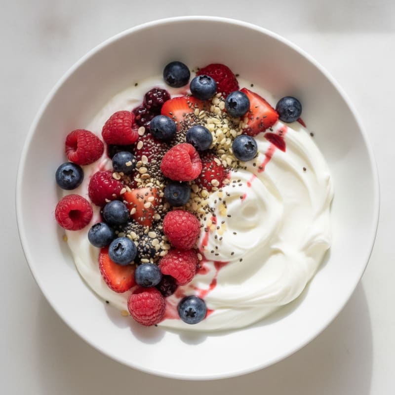 Creamy Greek Yogurt Protein Bowl with Mixed Berries