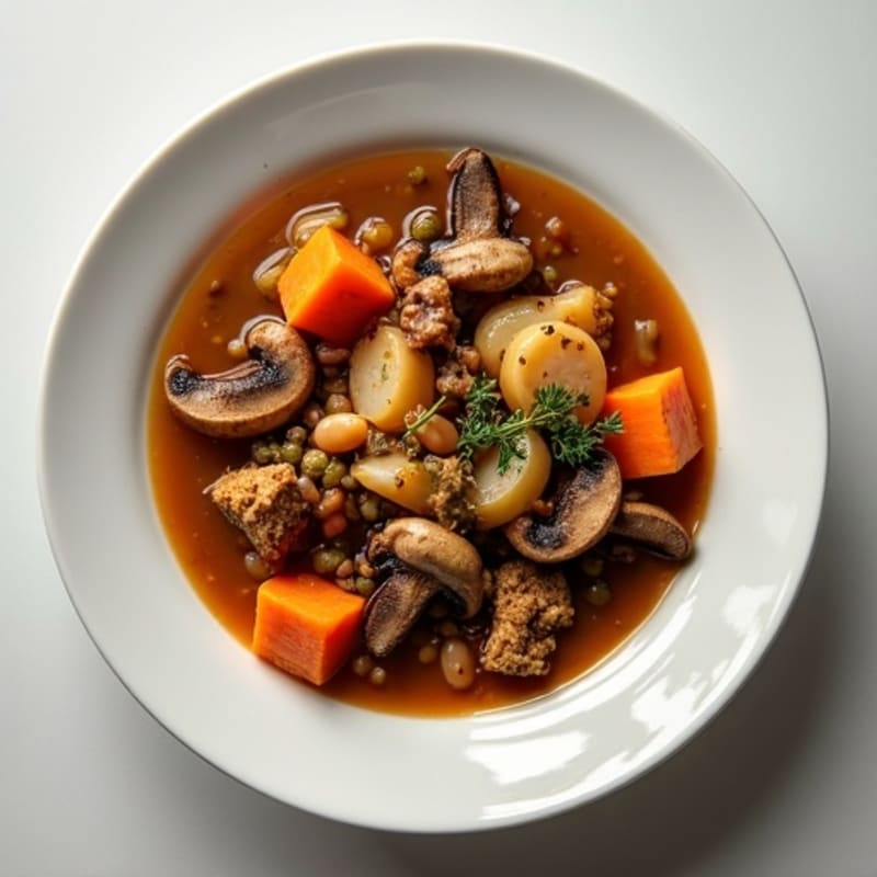 Rich Braised Mushroom and Root Vegetable Stew