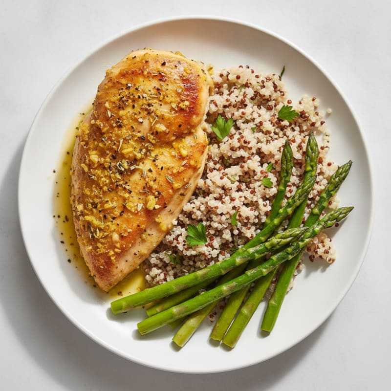 Zesty Lemon Herb Roasted Chicken with Quinoa