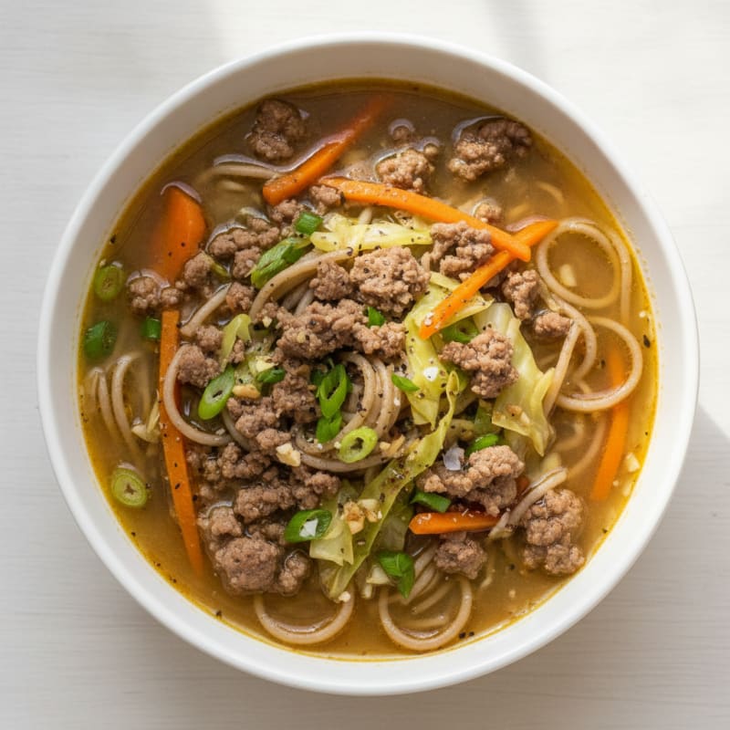 Beef and Cabbage Noodle Soup