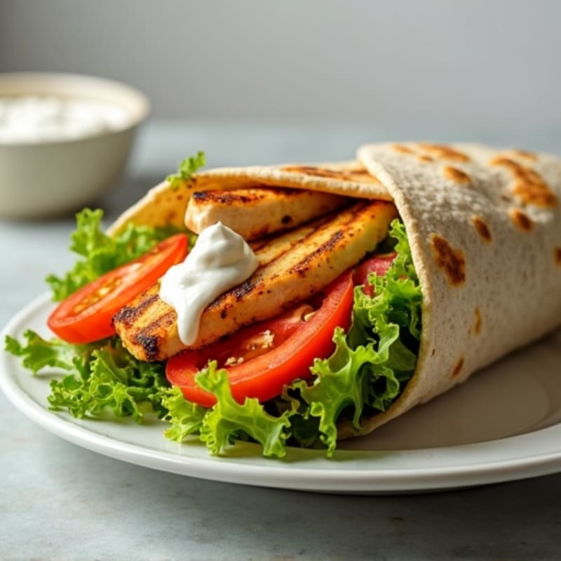 Crispy Grilled Chicken and Fresh Veggie Wrap