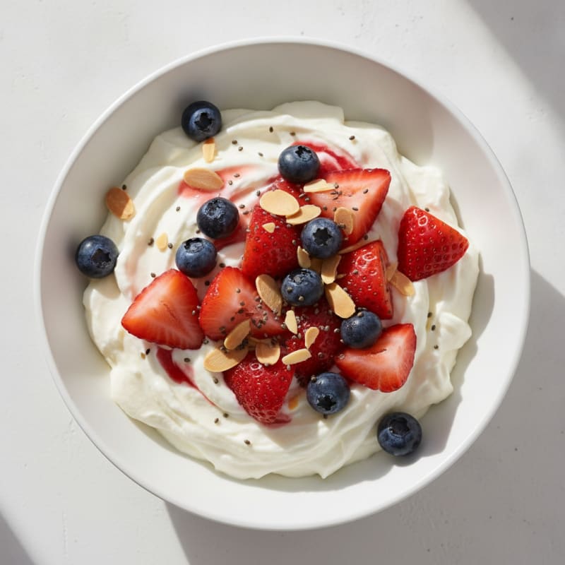 Silky Greek Yogurt Protein Pudding with Berries