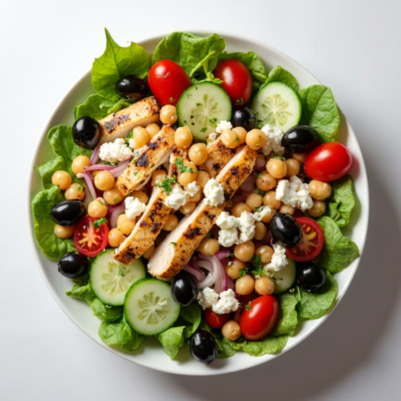 Fresh Mediterranean Chopped Salad with Herb-Marinated Feta
