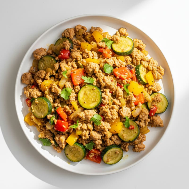 Zesty Ground Turkey and Vegetable Skillet