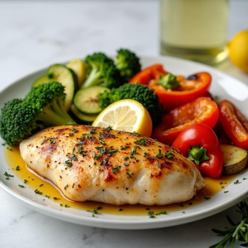 Lemon Herb Roasted Chicken with Crispy Roasted Vegetables