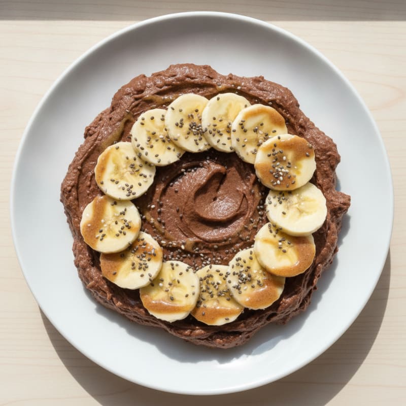 Silky Chocolate Protein Pudding with Sliced Bananas