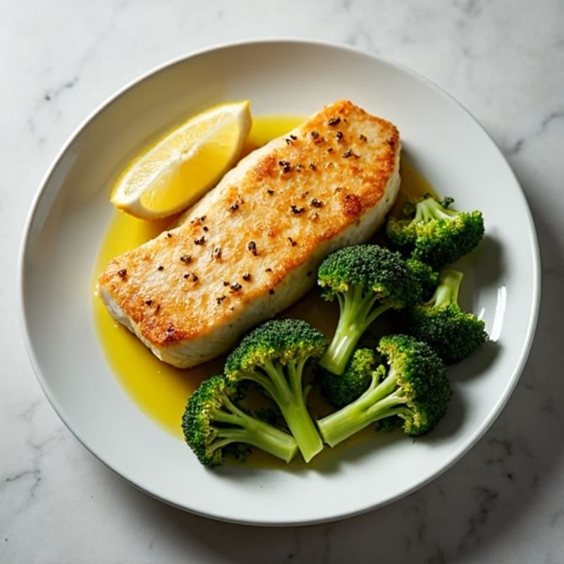 Crispy Pan-Seared Cod with Roasted Broccoli