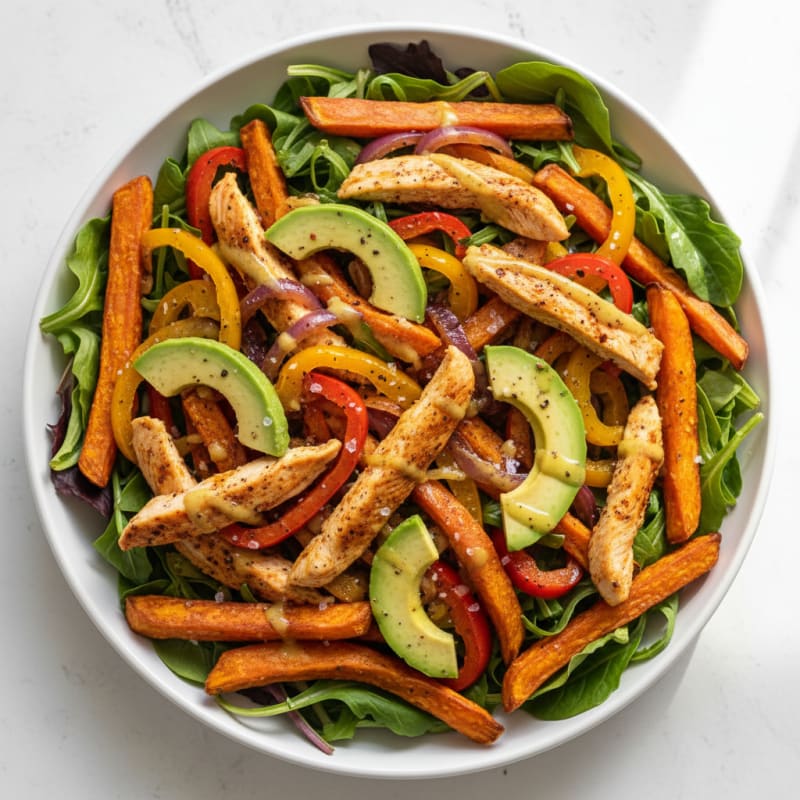 Chicken Fajita Sweet Potato Fry Bowl