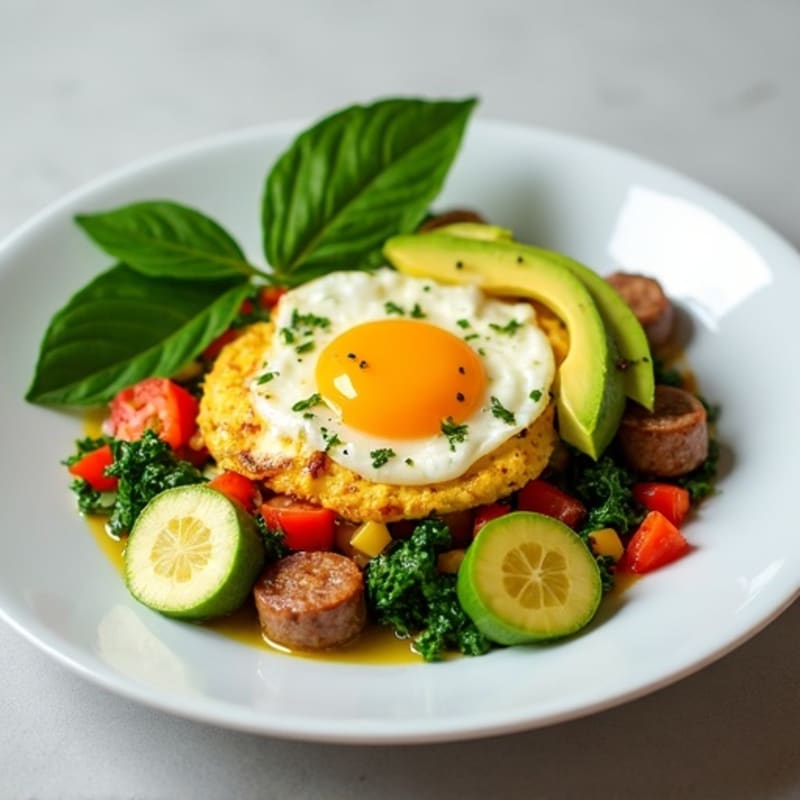 Egg White Scramble with Spinach and Turkey Sausage