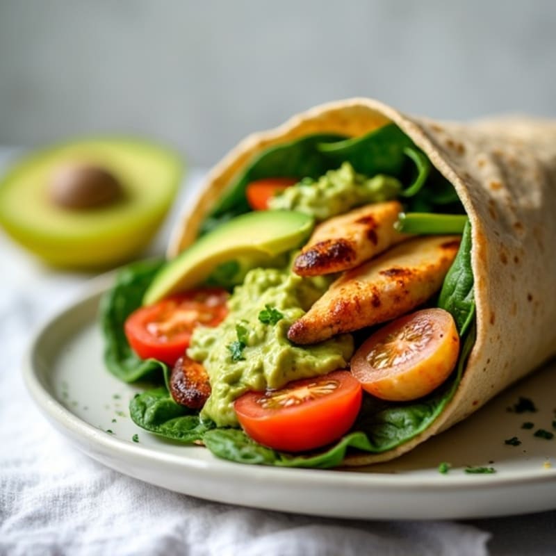 Fresh Grilled Chicken Wrap with Creamy Avocado