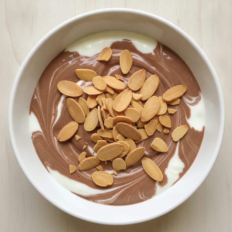 Silky Greek Yogurt Bowl with Chocolate Protein and Almonds