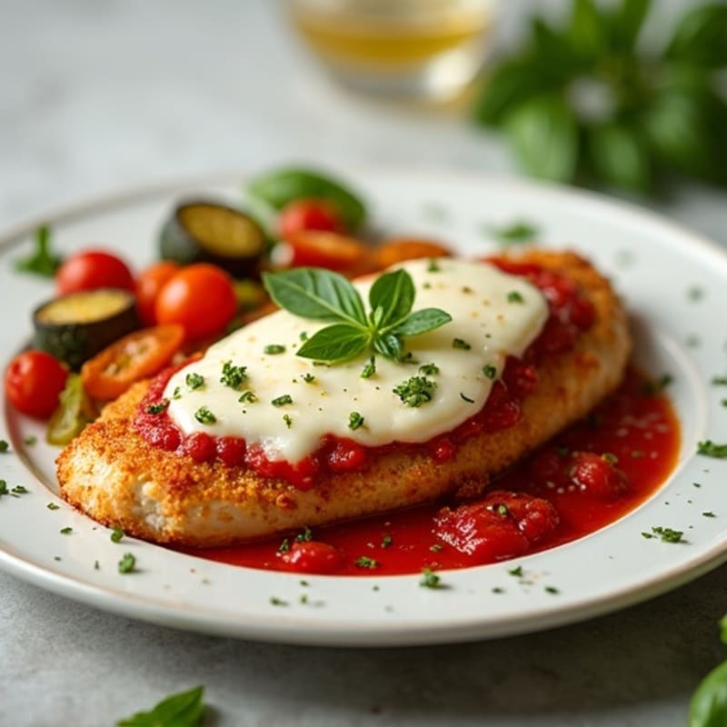 Crispy Baked Chicken Parmesan with Roasted Vegetables