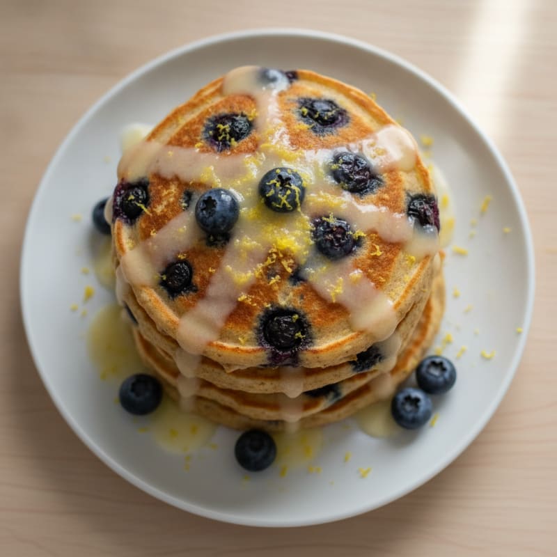 Blueberry Ricotta Pancakes with Lemon Zest