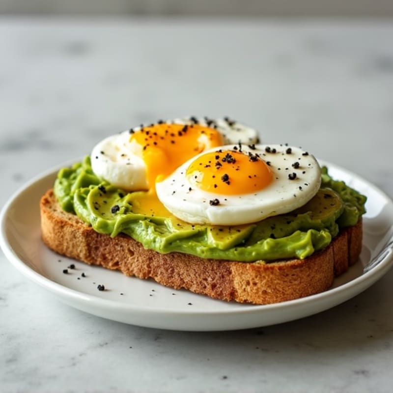 Crispy Whole Grain Toast with Creamy Avocado and Poached Eggs