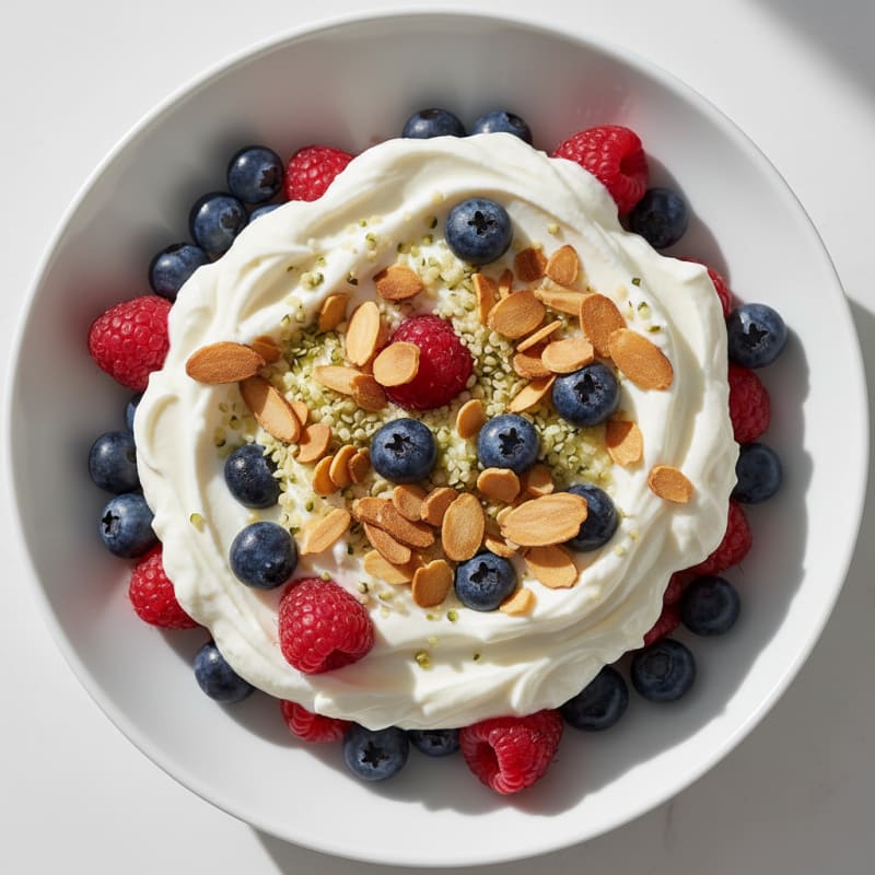 Greek Yogurt Protein Parfait with Mixed Berries