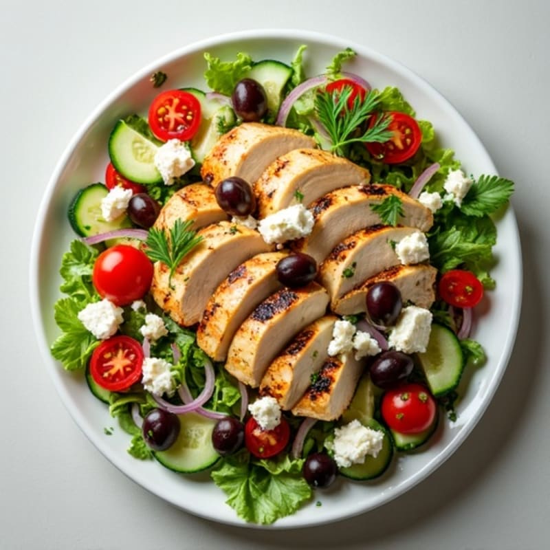 Fresh Mediterranean Chopped Salad with Herb-Marinated Feta