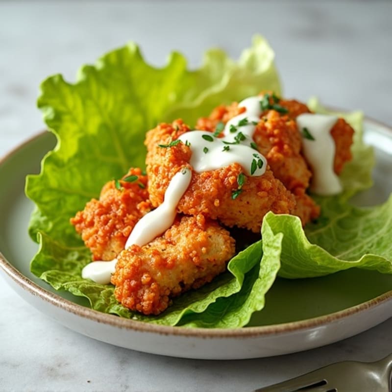 Crispy Buffalo Ranch Chicken Lettuce Wrap