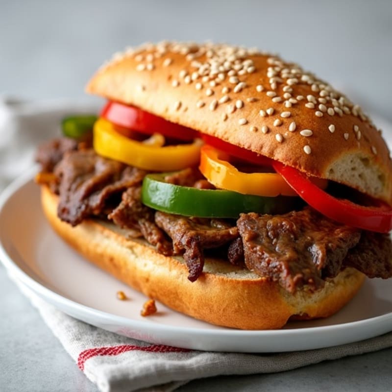 Lean Sirloin Philly with Bell Peppers and Onions