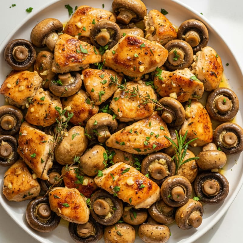 Garlic Butter Roasted Mushrooms with Herbs