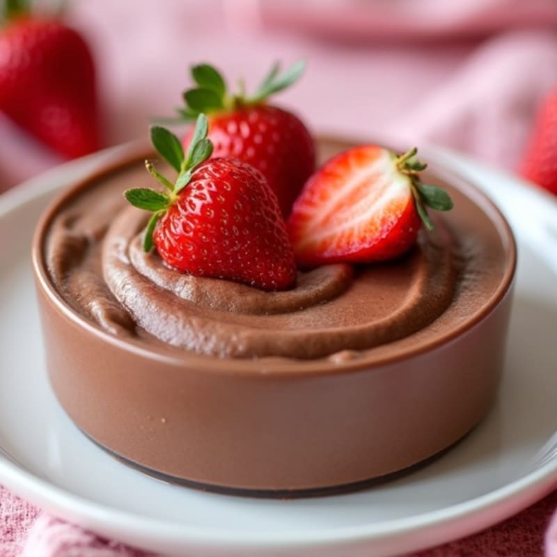 Silky Chocolate Protein Pudding with Fresh Strawberries