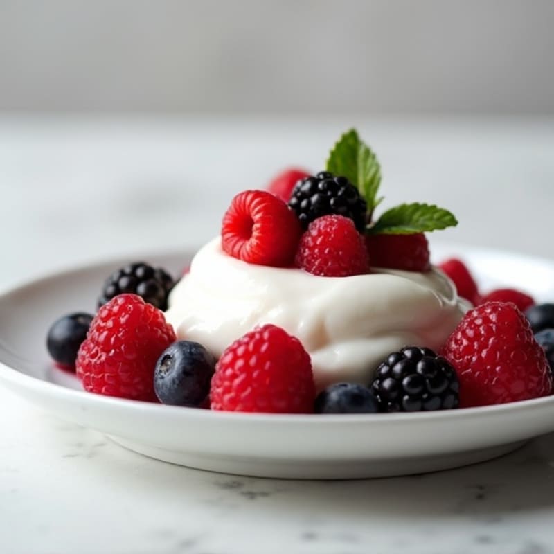 Silky Greek Yogurt with Mixed Berries