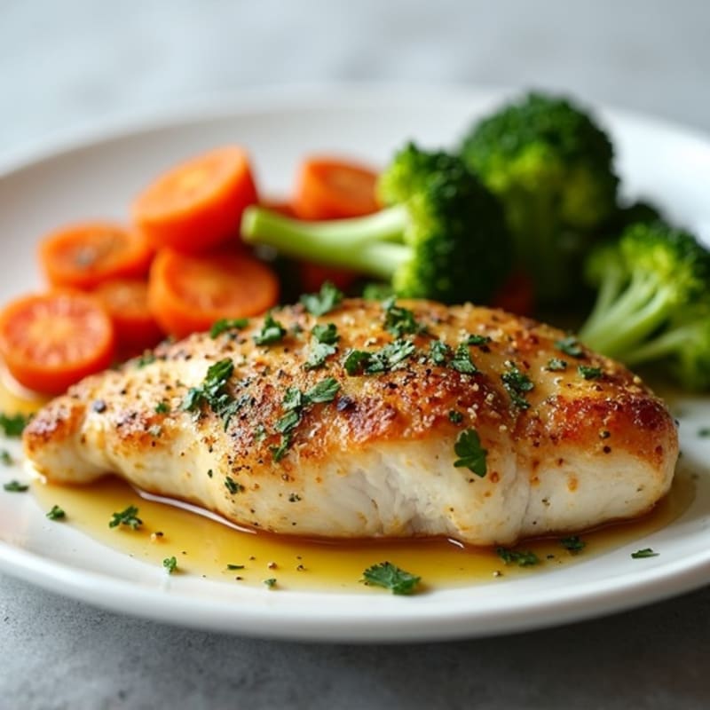 Herb-Crusted Pan Seared Chicken with Roasted Vegetables
