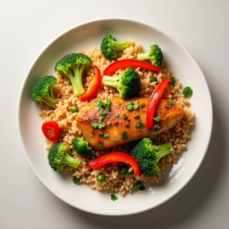 Healthy Chicken and Veggie Brown Rice Stir-Fry