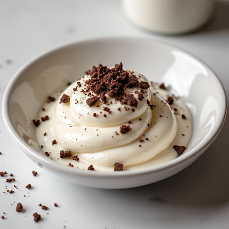 Silky Cottage Cheese Protein Pudding with Dark Chocolate Shavings