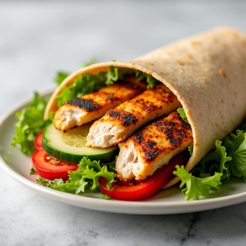 Grilled Chicken and Fresh Veggie Whole Wheat Wrap