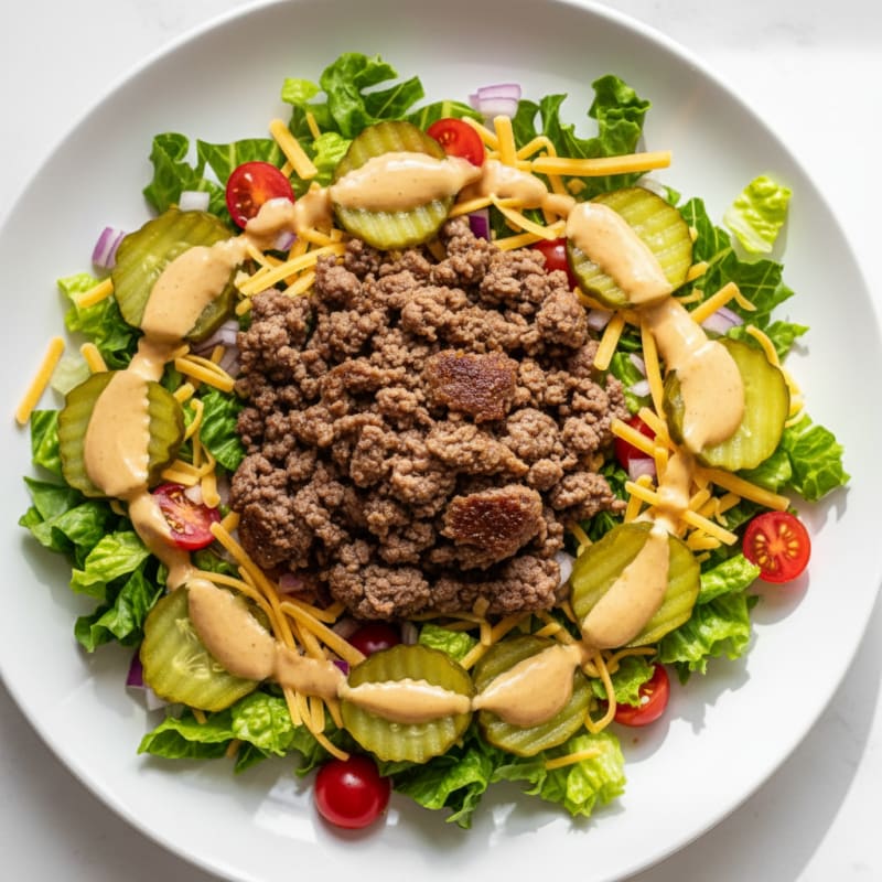 Deconstructed Cheeseburger Bowl with Special Sauce