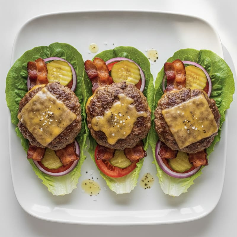 Double Bacon Cheeseburger Lettuce Wraps