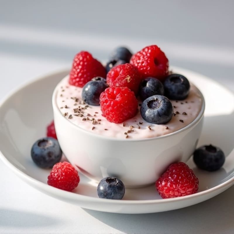 Silky Greek Yogurt Protein Pudding with Mixed Berries