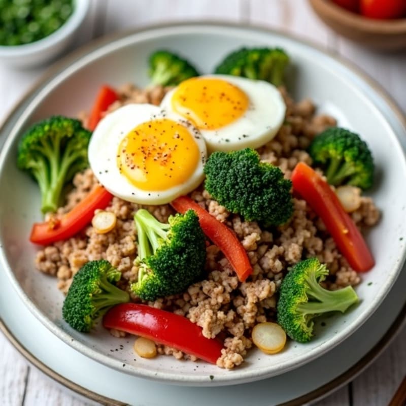 Lean Turkey Stir Fry with Steamed Broccoli