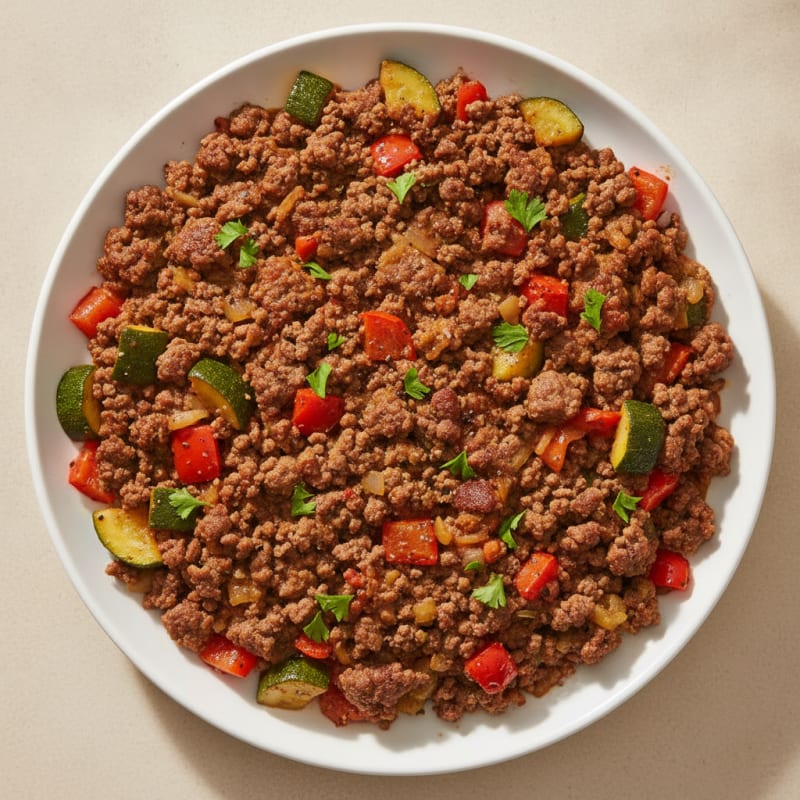 Zesty Ground Beef and Summer Vegetable Skillet