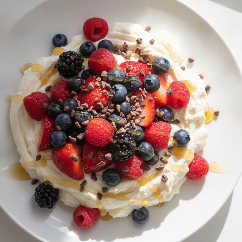 Silky Greek Yogurt Protein Mousse with Mixed Berries