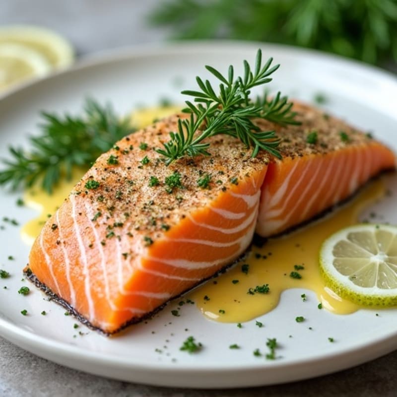 Herb-Crusted Smoked Salmon with Creamy Dill Sauce