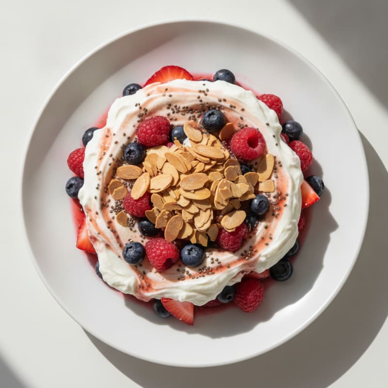 Greek Yogurt Protein Parfait with Mixed Berries