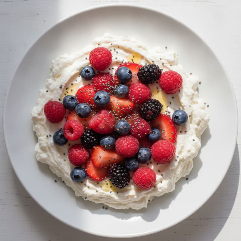 Silky Greek Yogurt Protein Mousse with Mixed Berries